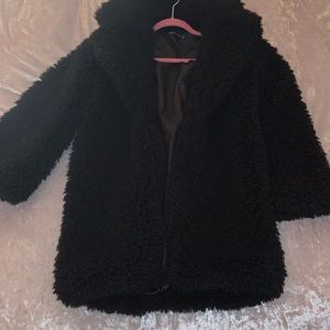 Black Teddy Faux Fur Coat